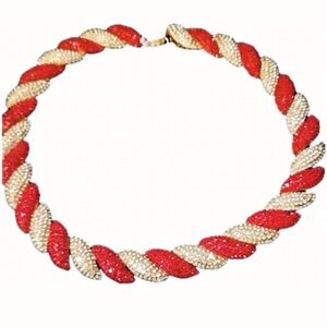 NWT ⚜️♥️⚜️ Piper K Gorgeous Twisted Candy Cane Pave Necklace